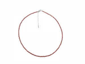 Southern Red Agate Super Precision Cut Rounds 2mm Necklace