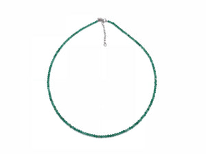 Green Onyx Super Precision Cut Rounds 2mm Necklace
