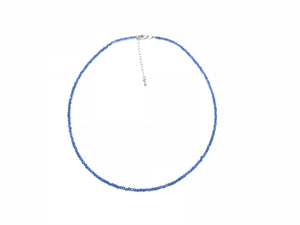Blue Agate Super Precision Cut Rounds 2mm Necklace