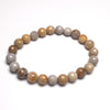 Coral Fossil 8mm Faceted Beads Bracelet
