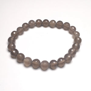 Gray Agate 8mm Faceted Beads Bracelet