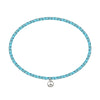 2X4MM Heishi Turquoise Magnesite Stretch Anklet w/ Peace Charm 9in