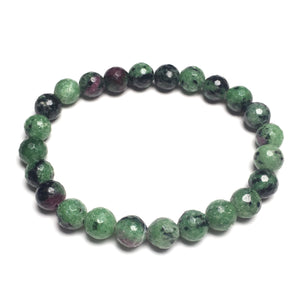 Ruby Zoisite 8mm Faceted Beads Bracelet