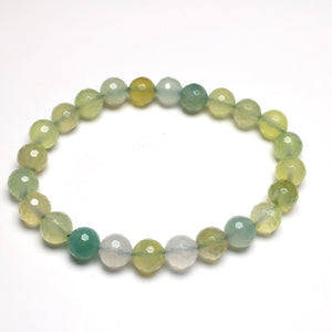 Colored Agate 8mm Faceted Beads Bracelet