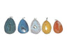 Color Agate Siver Pendant 30X40-40X55Mm