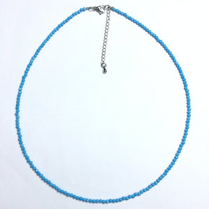 Imitation Turquoise Super Precision Cut Rounds 2mm Necklace