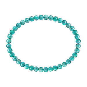 4MM Round Turquoise Magnesite Stretch Anklet 9in