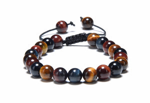Multi Tigereye Round Beads Slide Bracelet 8mm