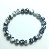 White Fire Agate Faceted Beads Bracelet 8mm