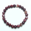 Fushcia Fire Agate Faceted Beads Bracelet 8mm
