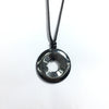 Hematite 40x5mm Donut With Cotton Cord Necklace
