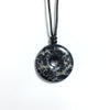 Impression Jasper Black 40x6mm Donut With Cotton Cord Necklace