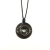 Ice Obsidian 40x6mm Donut With Cotton Cord Necklace