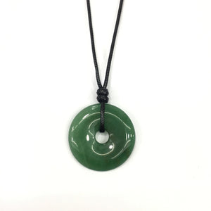 Aventurine Green 40x6mm Donut With Cotton Cord Necklace