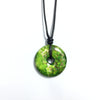 Impression Jasper Green 40x6mm Donut With Cotton Cord Necklace