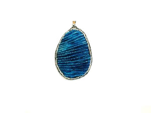 Treated Color Bamboo Coral Blue Pendant 40X45-40X60Mm