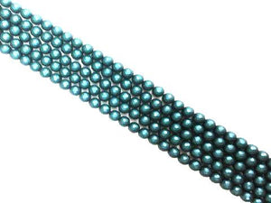 Matte Shell Pearl Navy Faceted Rounds 14Mm