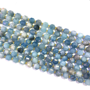 Aquamarine Lucky Faceted Beads 10mm