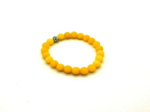 Matte Color Jade Shamballa Yellow Bracelet 8Mm