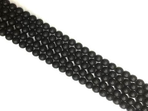 Matte Shell Pearl Black Round Beads 12Mm