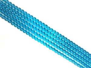 Glass Blue Round Beads 6Mm