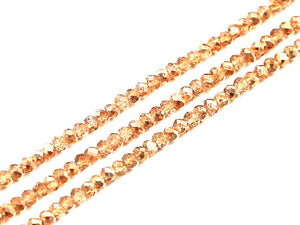 Thunder Polish Glass Crystal Rose Gold Faceted Roundel 2X3Mm