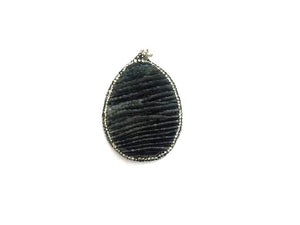 Treated Color Bamboo Coral Black Pendant 40X45-40X60Mm