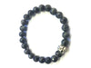 Black Labradorite Silver Skull Beadad Bracelet 8Mm
