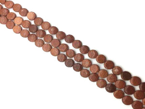 Goldstone Puff Coin 14Mm