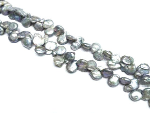 Fresh Water Pearl 4A Silver Gray Button Shaped 15-20Mm