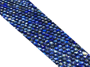 Color Enhanced Lapis Super Precision Cut Faceted Round Beads 4Mm