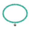 2X4MM Roundelle Turquoise Magnesite Stretch Anklet w/ Sun Charm 9in
