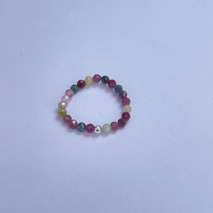 Tourmaline Faceted Beads Ring 3mm
