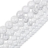 White Cracked Glass Round Beads 4mm