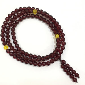 Synthetic Blood Amber 108PCS Buddha Beads 6mm