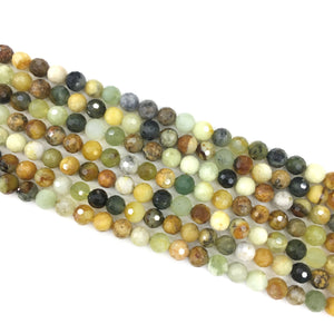 Rainbow Shoo Chow jade Faceted Beads 6mm