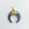 Abalone Ox Horn Shape Pendant 35mm