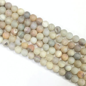 Natural Agate Druzy Round Beads 8mm