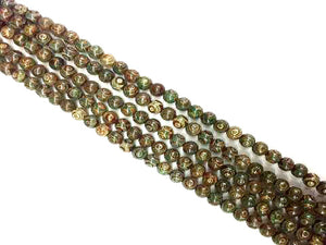 Day Pearl Agate Green Round Beads 12Mm