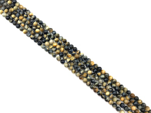 Gold Blue Tiger Eye Round Beads 6Mm