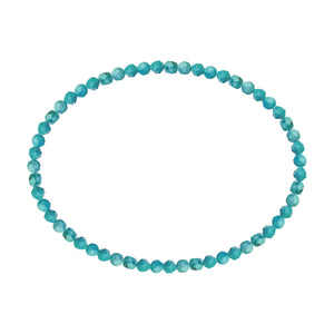 3MM Faceted Turquoise Magnesite Stretch Anklet 9in