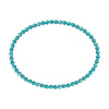 3MM Faceted Turquoise Magnesite Stretch Anklet 9in