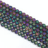 Plated Rainbow Color Agate Druzy Round Beads 8mm