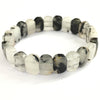 Black Tourmalated Quartz Faceted Oval 8X14mm Bracelet