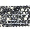 Black White Zebra Stone Big Hole Round Beads 8mm