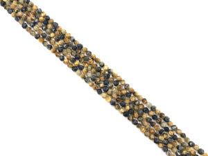 Gold Blue Tiger Eye Super Precision Cut Beads 8Mm