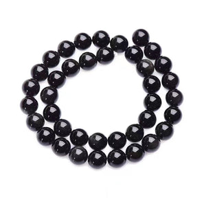 Black Obsidian Round Beads 8Mm