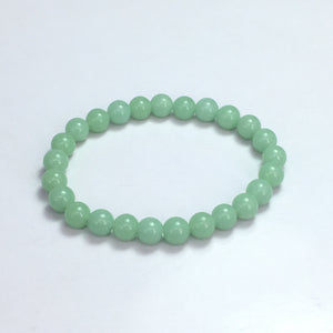 Green Glow In The Dark Round Beads Bracelet 8mm