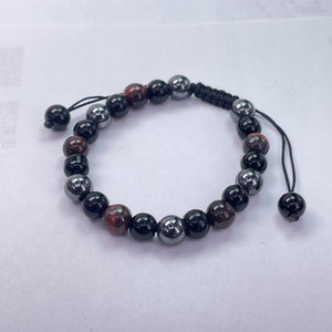Assorted Stone Round Beads Slide Bracelet 8mm