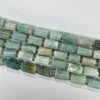 Black Cloudy Amazonite Irregular Tube 7X12-8X14mm